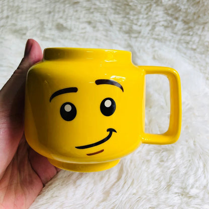 Cartoon Ceramic 250ml (8.5 fl oz) Mug — Cute Impish Figure-Head Coffee & Tea Cup, 1-Pack Porcelain Drinkware for Couples & Family