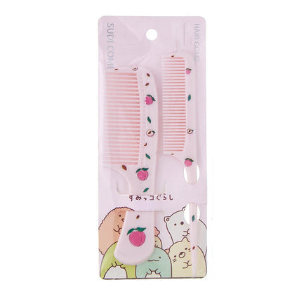 2Pcs/Set Cute Kids Hairdressing Comb - Anti-static Pointed Tail Comb for Girls - Strawberry Fruit Pattern Kids Hair Comb