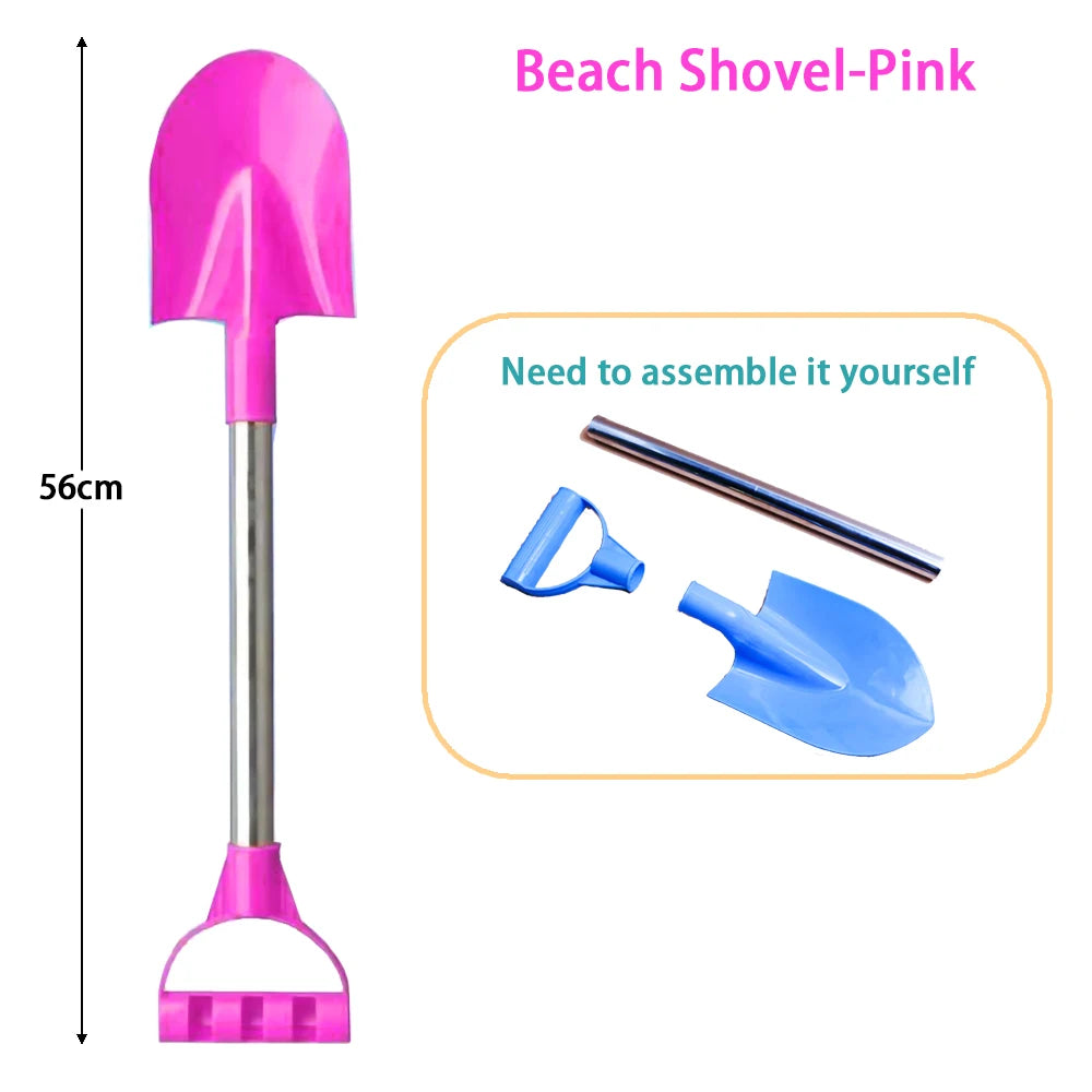 Children’s Beach Shovel — 22in Stainless Steel Pointed Shovel For Sand & Snow Outdoor Play