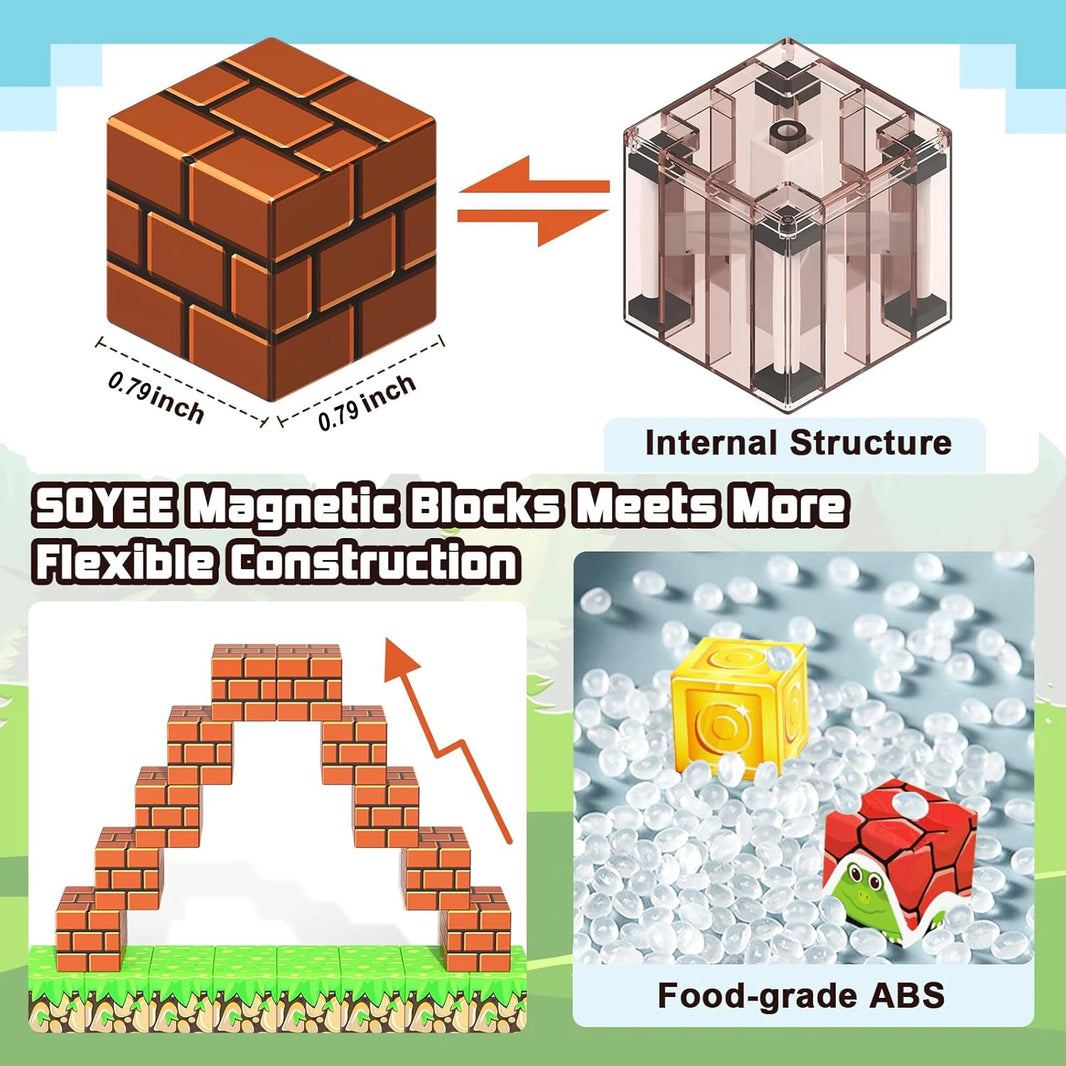 100PCS Magnetic Building Blocks Mine World STEM Set