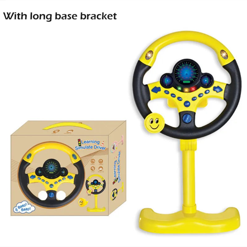 Infant Shining Simulation Steering Wheel Toy Children’s Early Education Copilot Stroller Vocal Toy