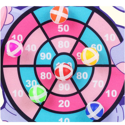 Montessori Sticky Ball Dartboard Slingshot Target – Kids Indoor & Outdoor Catapult Throwing Game