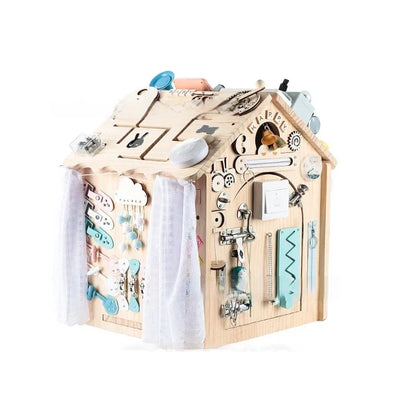 Montessori Busy Board DIY Wood Accessories – Early Learning Ball, Calculation, Bulldozer, Castle, Helicopter Educational Toy for Children Gifts