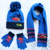 3-8 Years Kids Winter Set – Cars Lightning McQueen Cartoon Scarf, Hat & Gloves 3-Piece Warm Set for Boys & Girls, Perfect Christmas Gift