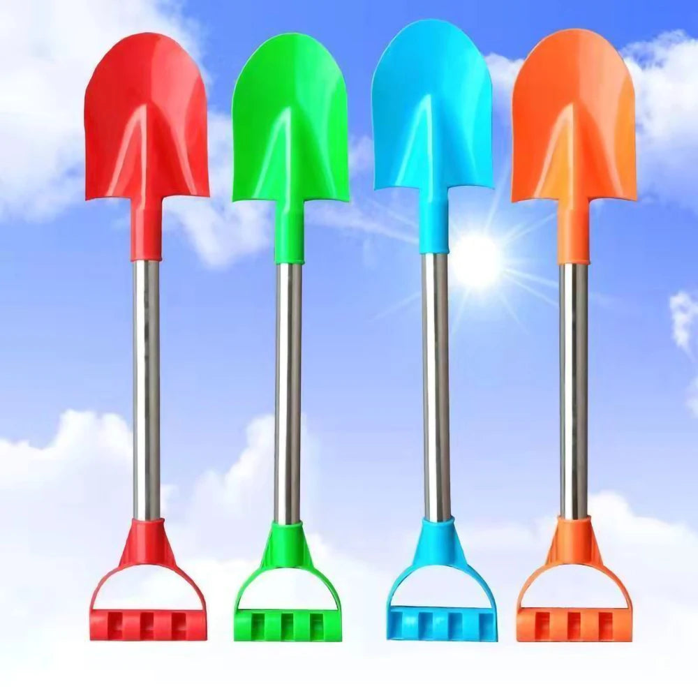 Children’s Beach Shovel — 22in Stainless Steel Pointed Shovel For Sand & Snow Outdoor Play