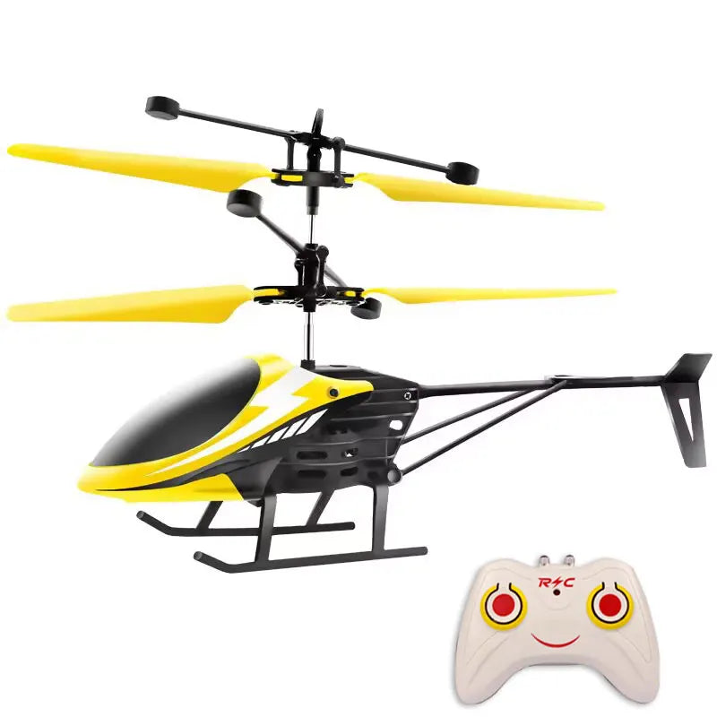 Mini Remote Control Airplane Helicopter – Gesture Sensing with Flashing Lights for Kids