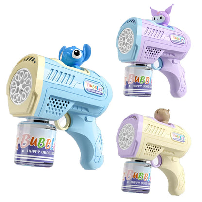Handheld Automatic Bubble Gun for Kids – Space Sticker Design, LED Light, No-Spill Bubble Blower Toy (Batteries & Bubble Solution Not Included)