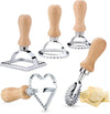 Ravioli Stamp Maker Cutter Set with Roller Wheel Wooden Handle for Pasta and Dumplings