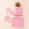 Baby & Toddler Winter Hat, Scarf & Gloves Set – Warm Cotton for Boys & Girls (0-3 Years)