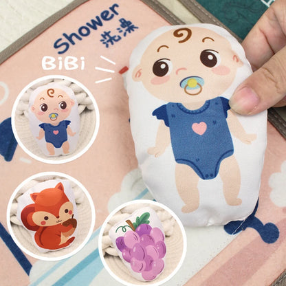 Quiet Book for Toddler - Animal Cognitive Fabric Activity Busy Book, Montessori Baby Toy, Cloth Crinkle Books for Babies 6-12 Months