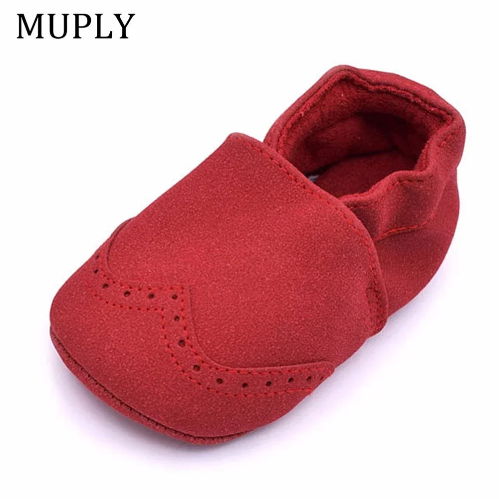 Nubuck Leather Baby Shoes – Infant Toddler Soft Sole Moccasins for Boys & Girls, High-Quality First Walkers (0-18M)