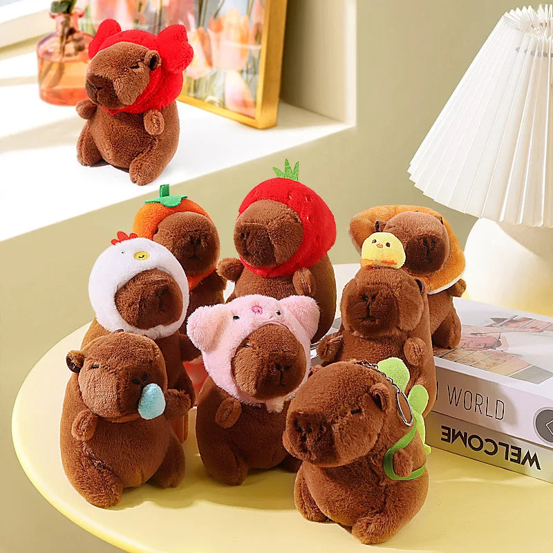 Cute Cartoon Capybara Plush Pendant, Bag Hanging Ornament and Keychain Doll