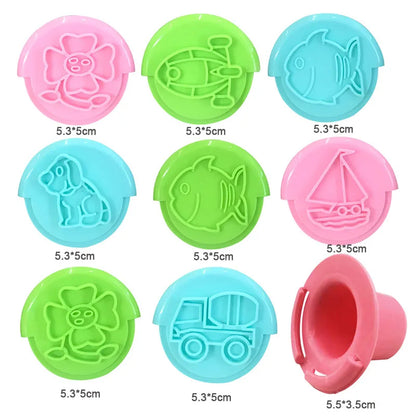 Children's DIY Plasticine Mold Modeling Clay Accessories - Play Dough Tool Kit with Plastic Set, Knife, and Mold, Educational Toys Gift for Kids