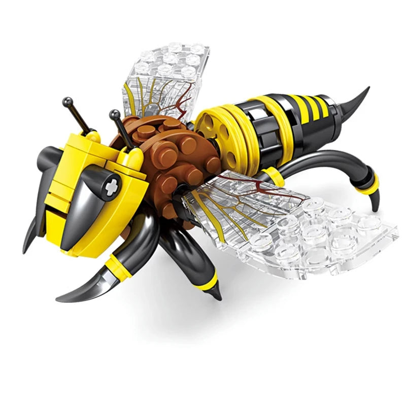 Creative Building Blocks Insect Models – Bee, Dragonfly, Ant, and Mantis Assembled Toys for Kids