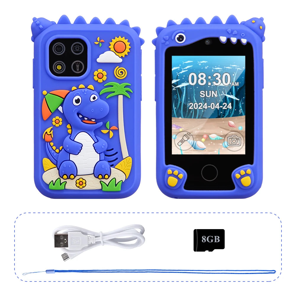 Children's Smart Phone Toy with 2.8-Inch Touchscreen, Digital Camera, and Music Player
