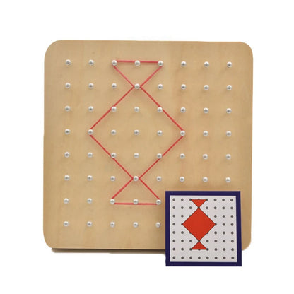 Montessori Baby Creative Toy – Graphic Rubber Tie Nail Boards with Cards for Early Childhood Education and Preschool Learning
