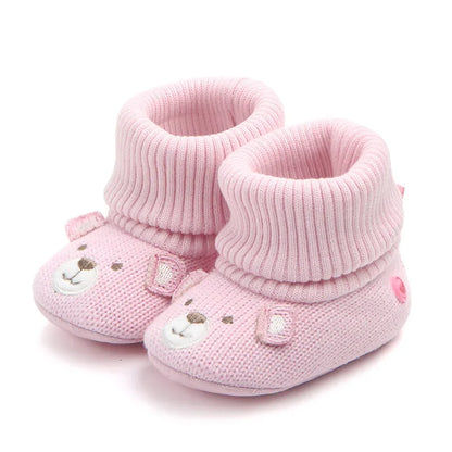 Baby Wool Knitted Shoes for Boys and Girls Newborn Booties Winter Warm Infant Toddler Crib Shoes Classic First Walkers