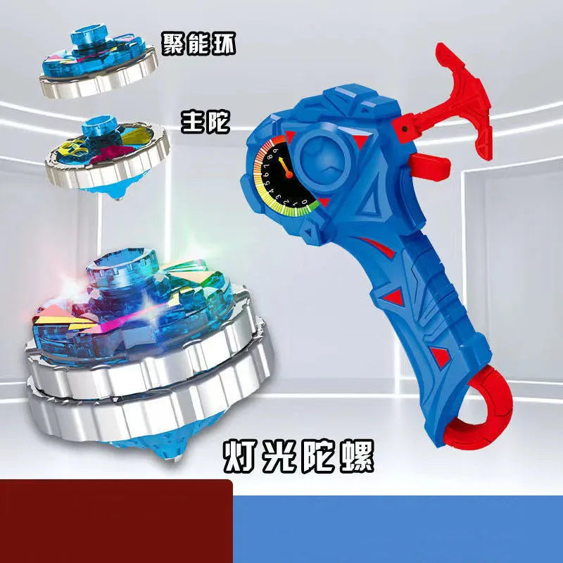 Luminous Combat Gyroscope – Alloy Light-Up Drawstring Spinning Top, Magic Glitter Toy for Kids, Christmas and Birthday Gift