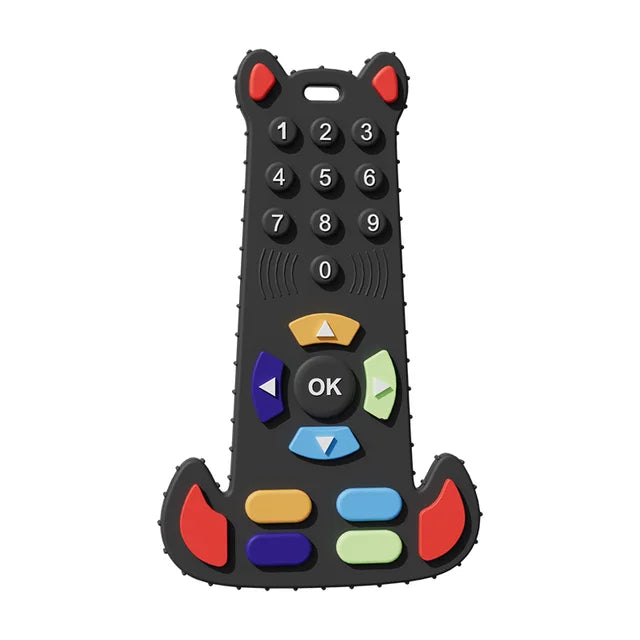 TYRY.HU 1Pc Baby Silicone Teether - Remote Control Shape, Rodent Gum Pain Relief, Sensory Educational Teething Toy for Kids