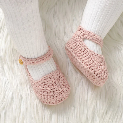Newborn Baby Girl Shoes 0-1Y Fashion Pure Color Knit Infant Anti-Slip Soft Soled First Walkers Winter Prewalker