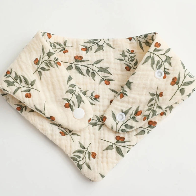 Baby Bandana Bibs | Muslin Drooling Bib for Infants 0-1 Year | High Absorbent Teething & Soothe Towel | Stylish Floral Design - Kidzy Market