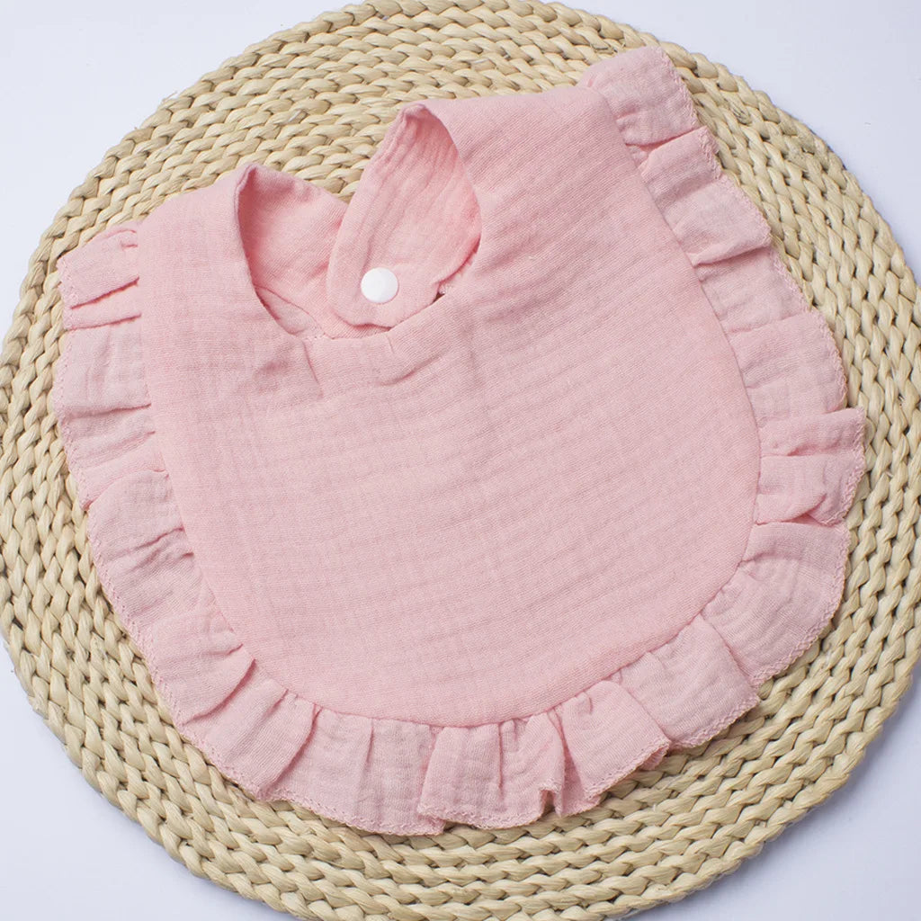 Gauze Baby Bib for Boys & Girls | Pure Cotton Candy Colored Lace Saliva Bib | Soft & Comfortable Solid Color Towel for Babies - Kidzy Market