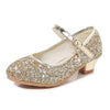Girls Glitter Crystal High Heel Sandals – Princess Buckle Dance & Party Shoes