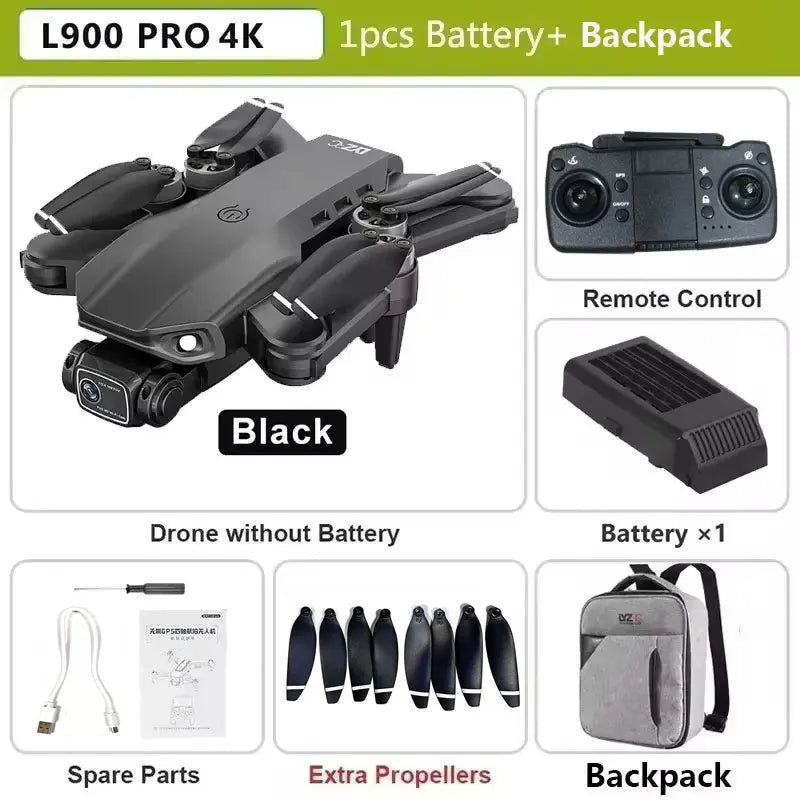 L900 Pro SE Max GPS Drone – 4K Dual HD Camera 5G WiFi FPV Quadcopter with Obstacle Avoidance