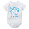 Hand Picked for Earth By My Grandpa/Grandma in Heaven Baby Bodysuit – Summer Short Sleeve Romper, Infant Jumpsuit, Baby Clothes