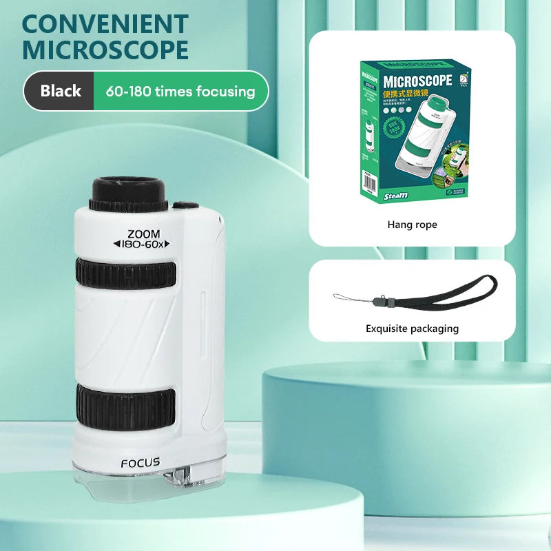 Pocket Microscope Toy Kit for Kids – 60–120x Mini Handheld with Light – view 7