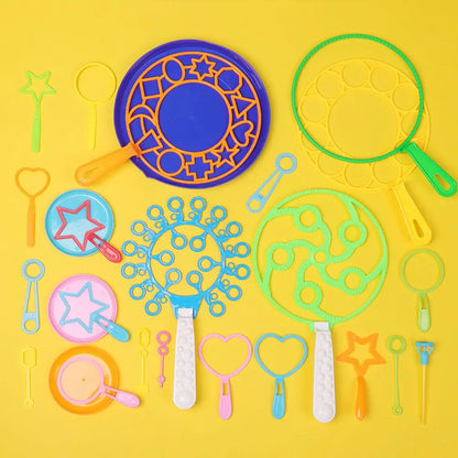 15/28-Piece Bubble Wand Set — Soap Bubble Blowers for Kids & Adults, Outdoor Party & Birthday Toy