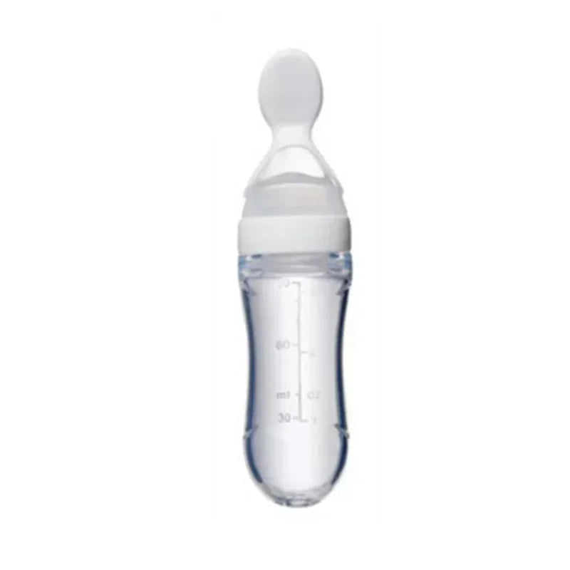 Mushy Food Feeder Spoon for Babies - Puree, Juices, Egg Custard Feeder, Press Type Bottle Spoon, Infant & Kids Nipple Utensils