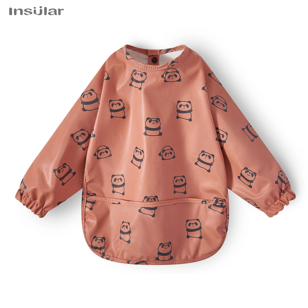 Waterproof Long-Sleeve Baby Bib with Pocket – Full-Cover Feeding Apron for Mess-Free Mealtime - Kidzy Market