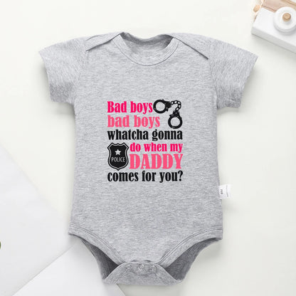 Baby Girl and Boy Bodysuit White Cotton Cozy Newborn Onesie Pajamas Cartoon Creative Cute Toddler Jumpsuit Multi Color Clothes