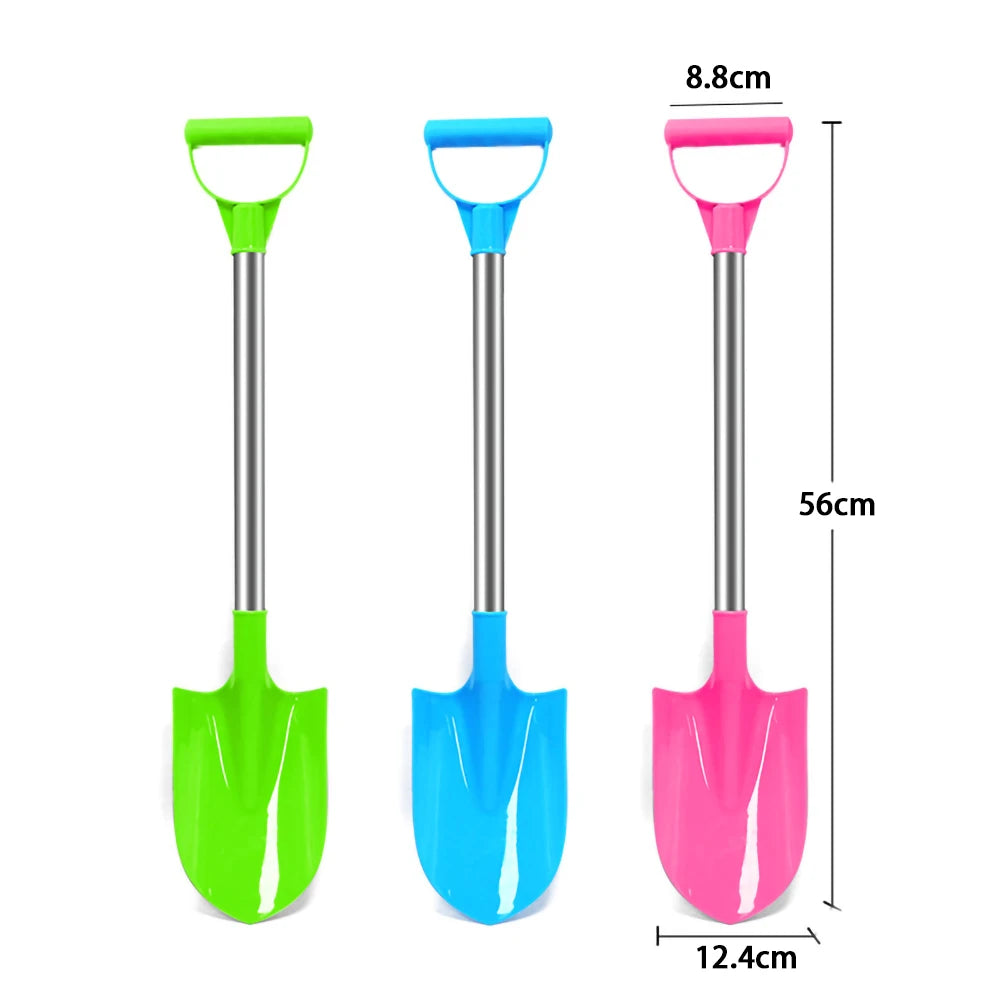 Children’s Beach Shovel — 22in Stainless Steel Pointed Shovel For Sand & Snow Outdoor Play