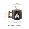 420ml (14.2 fl oz) 3D Shiba Inu Ceramic Mug with Lid & Spoon — Cute Cartoon Coffee & Milk Tea Cup, Gift for Girls