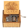 Retro Carved Wood Hand Crank Music Box Household Home Decor Halloween and Christmas Gift