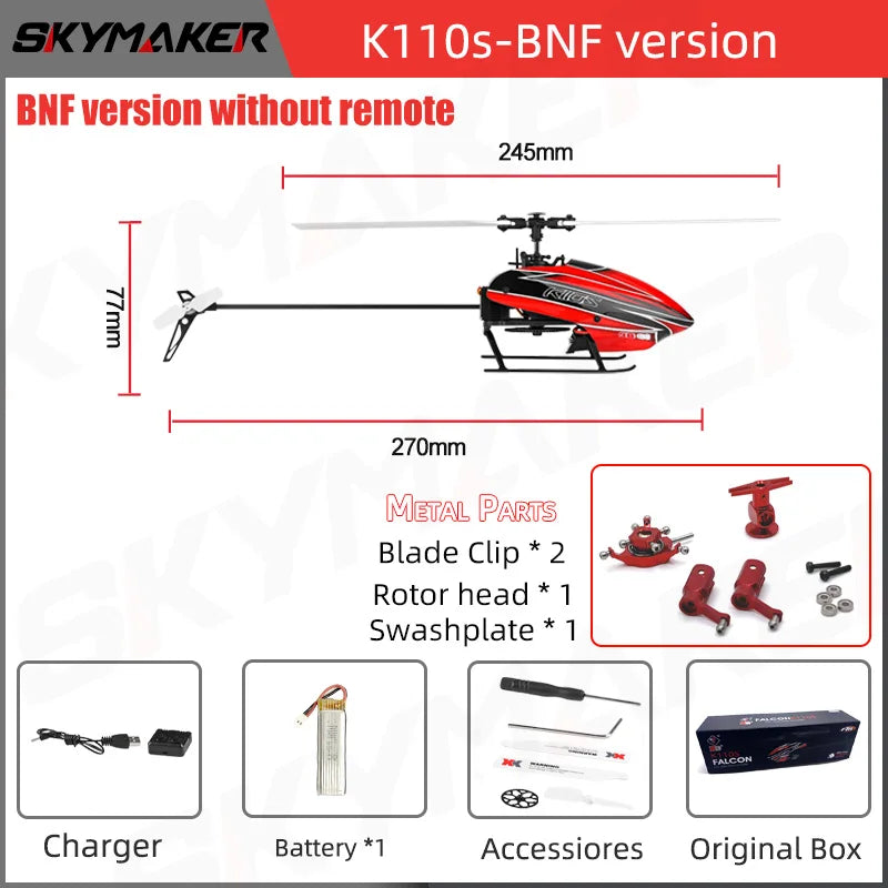 WLtoys XK K110s RC Helicopter – 2.4G 6CH 3D Brushless Motor Quadcopter Drone Toy
