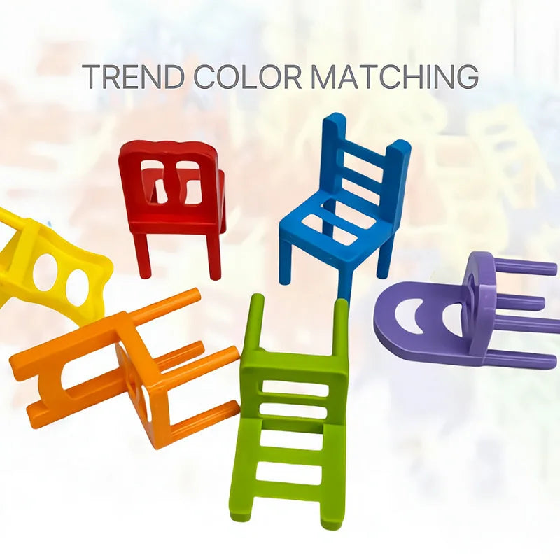 24-42pc Children's Puzzle Folding Chair Toy - Parent-Child Interactive Stackable Party Game, Social Game for Kids