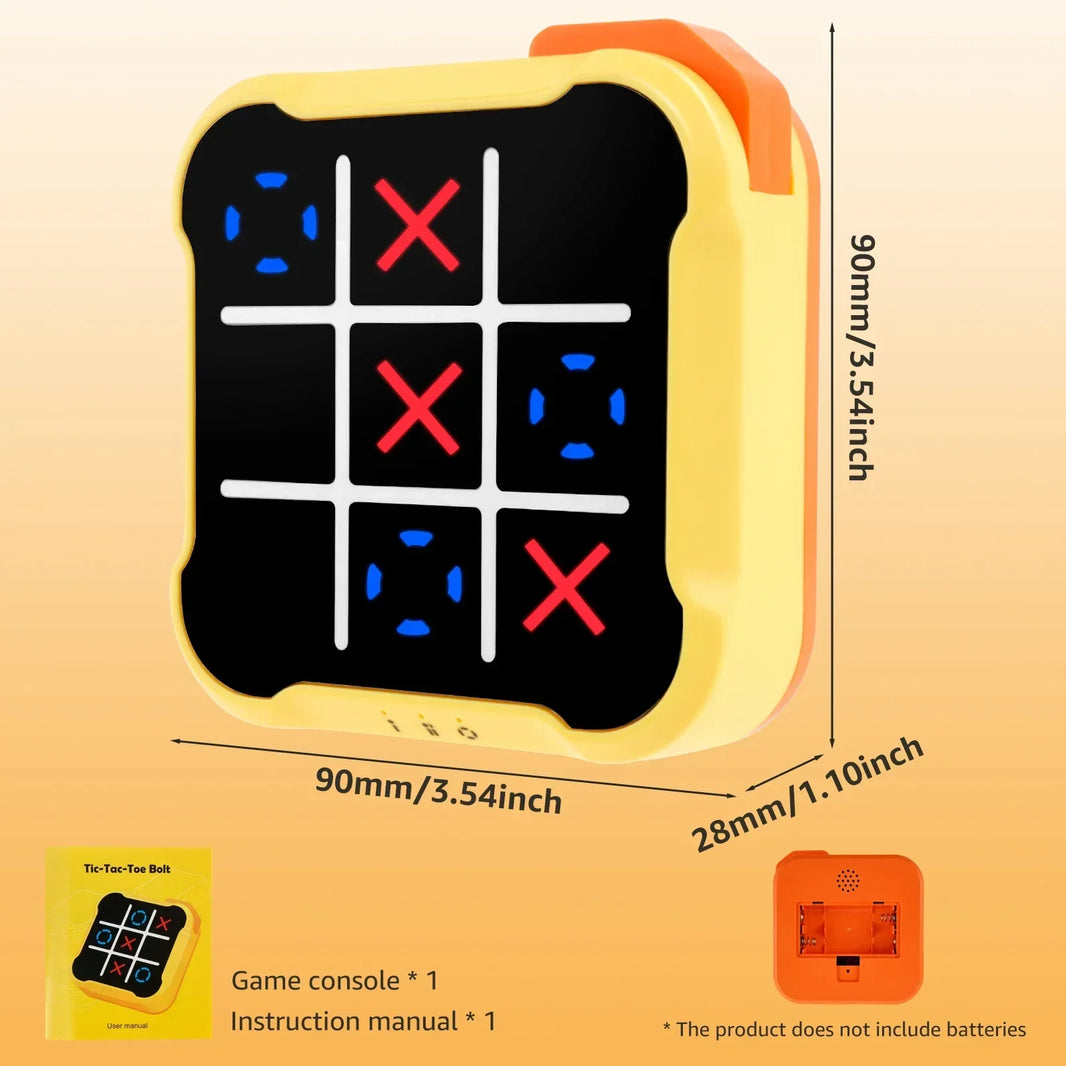 Electronic Tic Tac Toe Game - Noughts and Crosses, Memory Training Toy, Portable Travel Game for Kids & Adults