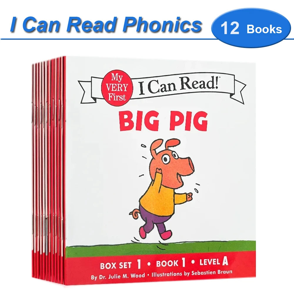 I Can Read Phonics – 12-Book Set, My Very First Picture Books for Kids and Babies Montessori Reading Story Collection