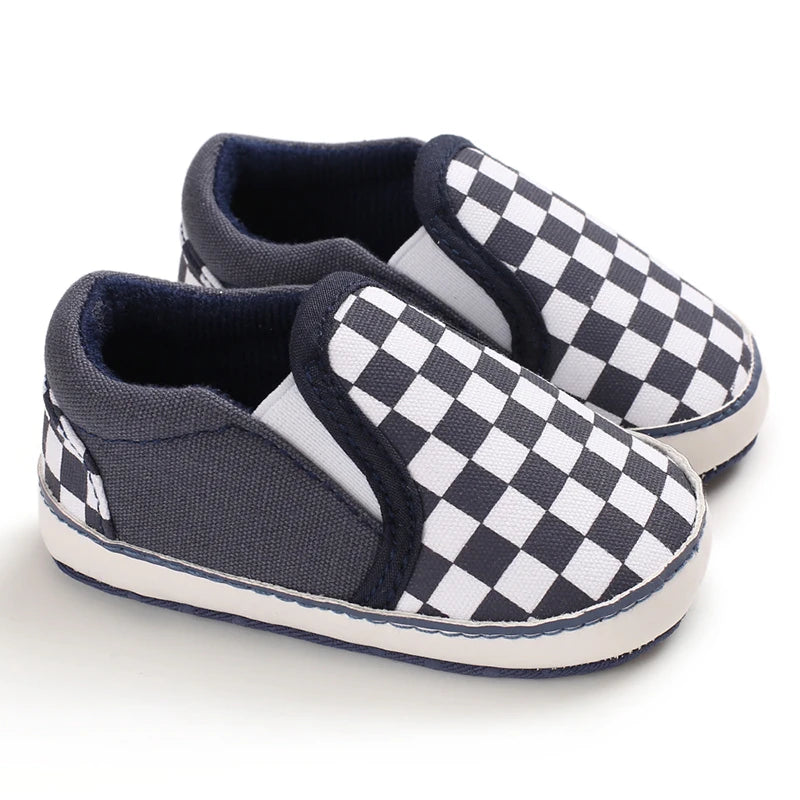 Newborn Baby Canvas Shoes – Anti-Slip Soft Sneakers for Baby Boys & Girls, Multi-Color Toddler First Walkers Crib Shoes