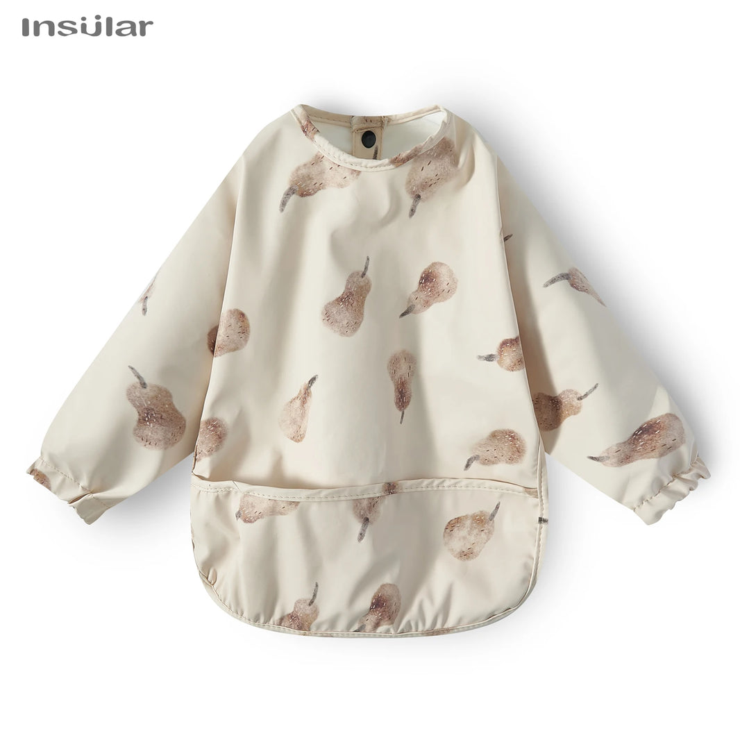 Waterproof Long-Sleeve Baby Bib with Pocket – Full-Cover Feeding Apron for Mess-Free Mealtime - Kidzy Market