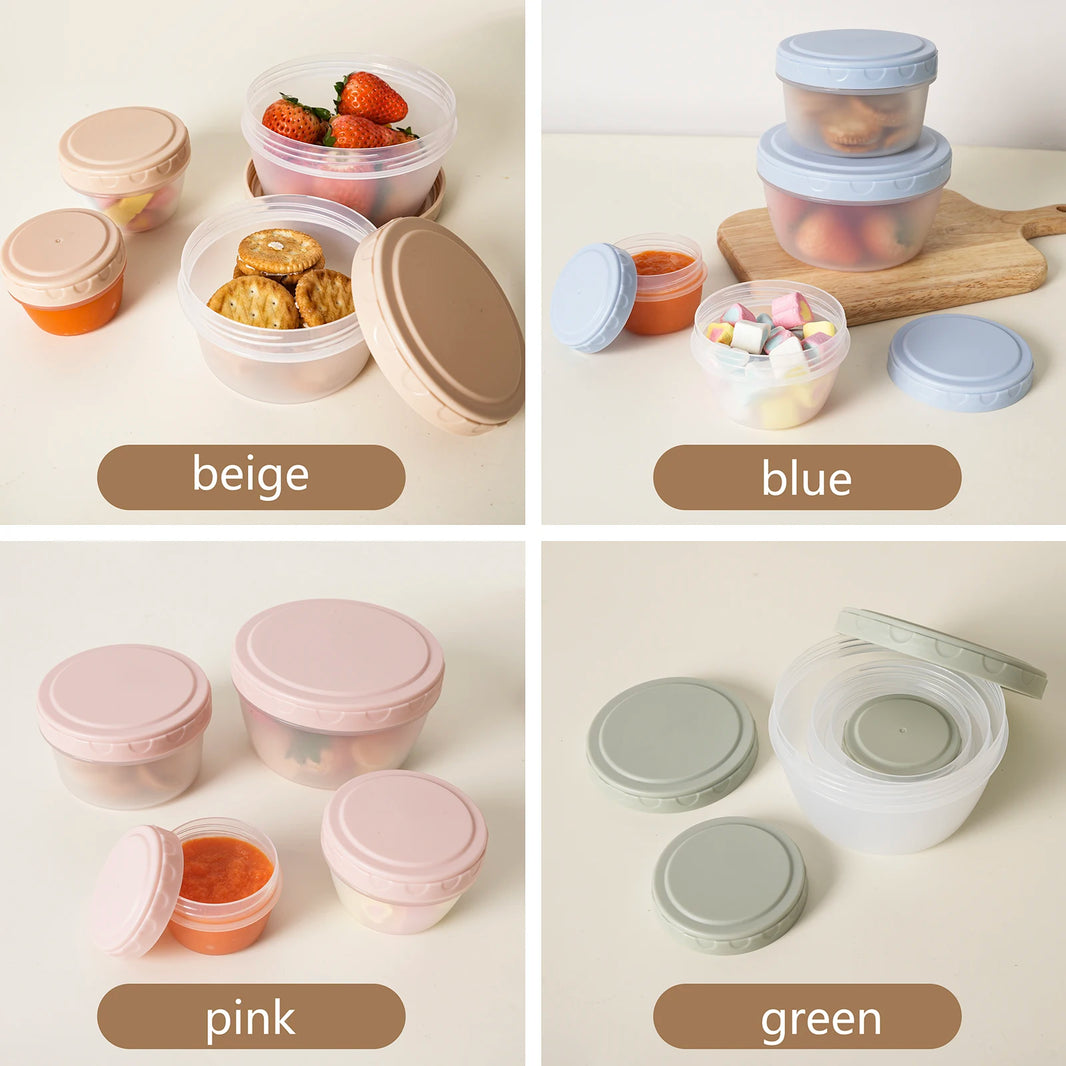 4pcs Baby Food Freezer Storage Containers - Reusable Plastic Food Storage with Lids, Deli & Soup Containers for Toddlers, BPA-Free, Leak-Proof, Eco-Friendly