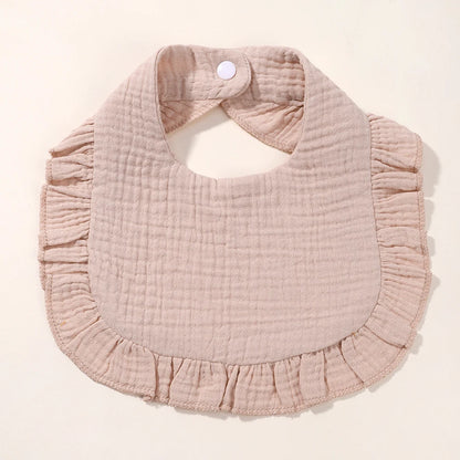 Newborn Baby Bibs & Burp Cloths | Solid Color Toddler Bandana Feeding Bibs, Ruffle Saliva Towel for Drool, Baby Accessories - Kidzy Market