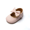 Baby Girl Bowknot First Walker Shoes - Anti-Slip Rubber Sole Dress & Crib Shoes