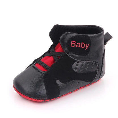 High Top Baby Sneakers Soft Sole Non-Slip Comfortable Baby Boy Girl Football Basketball Sports Shoes Infant Toddler