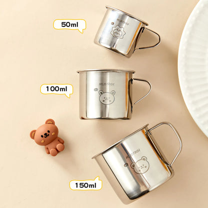 WORTHBUY 304 Stainless Steel Mini Mug with Handle — Anti-Drop Portable Kids Water & Milk Cup for Tea & Outdoor Picnic Drinkware