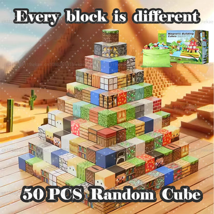 Magnetic Building Blocks – Mine World Cube Magnet Set for Kids Age 3+, DIY STEM Model, Best Montessori Sensory Toy for Children