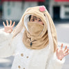 Plush Rabbit Ear Ski Helmet Cover - Soft Warm Helmet Hat for Women & Girls, Cute Cycling & Ski Cap